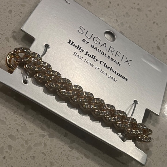 Sugarfix by BaubleBar Gold Pavé Chunky Curb Chain Bracelet - Picture 2 of 4